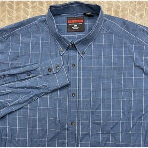 Architect Mens XL Blue‎ Plaid Long Sleeve Button Down Shirt
